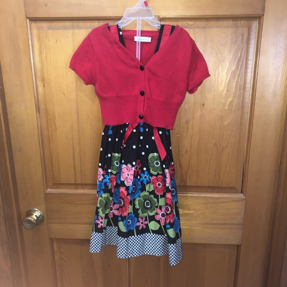 Girls Dress and Cardigan